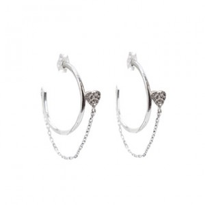 Boucles d'oreilles en argent et cz 35mm, SIM30-6